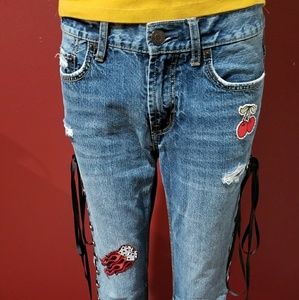 Revamped Flaming Dice Lace Up Pants - 28"/30"